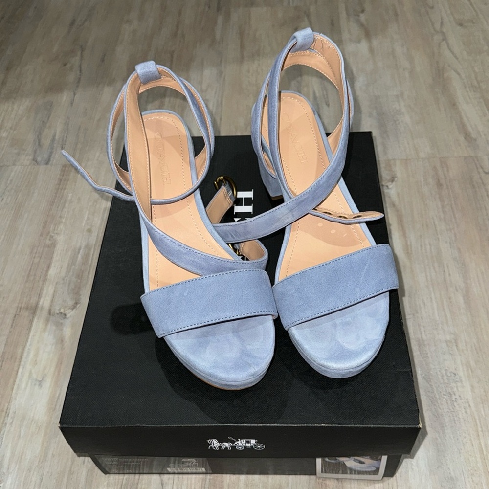 Coach: Like New - Blue Suede Heels with Box Size 9